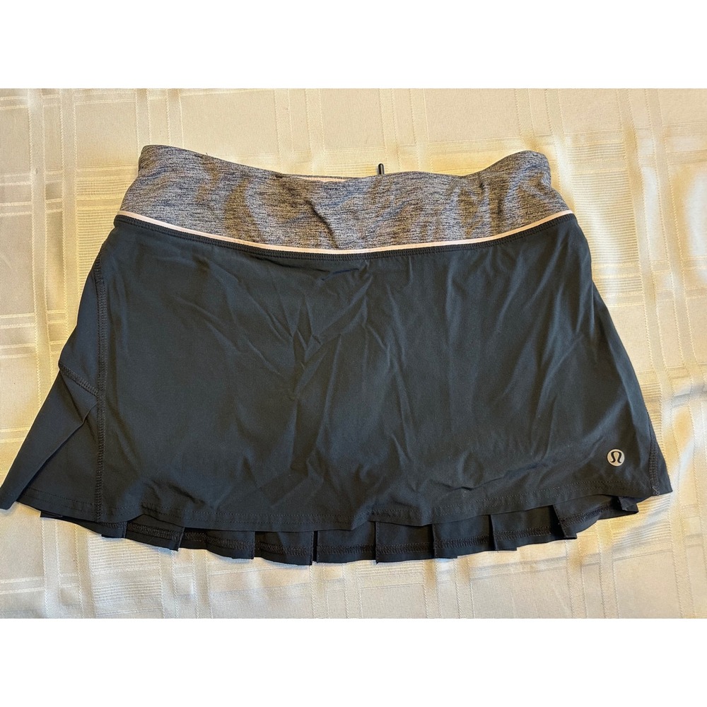 Lululemon Skirt Women 4 Black Pace Setter Pleated Athletic Running Tennis Skort